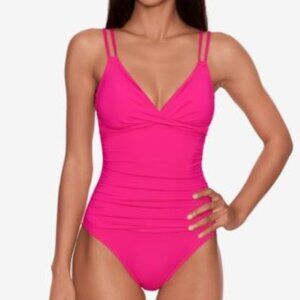 Lauren Ralph Lauren Double Strap Tummy Control One Piece Swimsuit Size 8